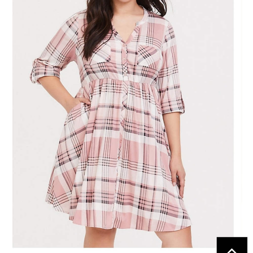 Plaid shirt dress size 2